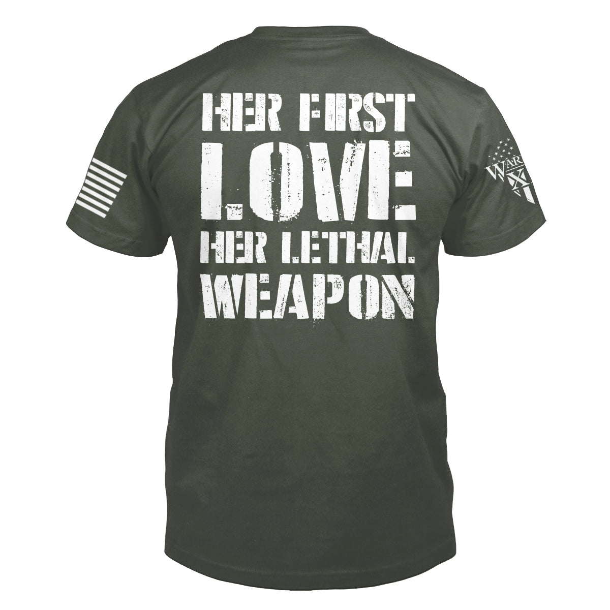 The back of "Her Love, Her Weapon" featuring the main design of, Her Love, Her Weapon.