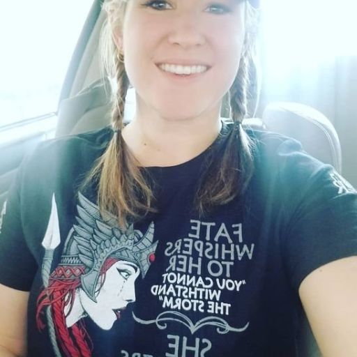 A happy warrior sporting her new I Am The Storm T-shirt. 