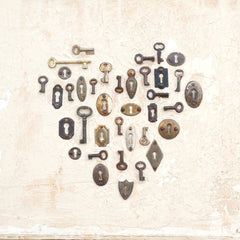 Keys to My Heart Collage Art Prints