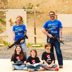 Family range day while sporting our One Gun Two Gun T-Shirt.