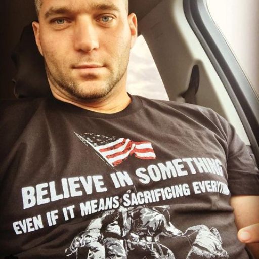 A proud warrior sporting our Sacrificing Everything T-Shirt.