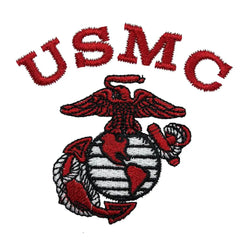 Red USMC EGA Embroidered Full Zip Hoodie