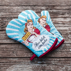 This Babe Can Bake Oven Mitts And Potholder Set
