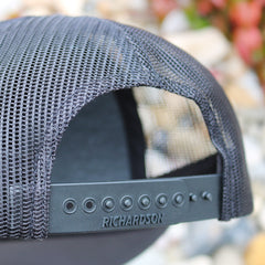 The Warrior Snapback Hat Black with the mesh back.