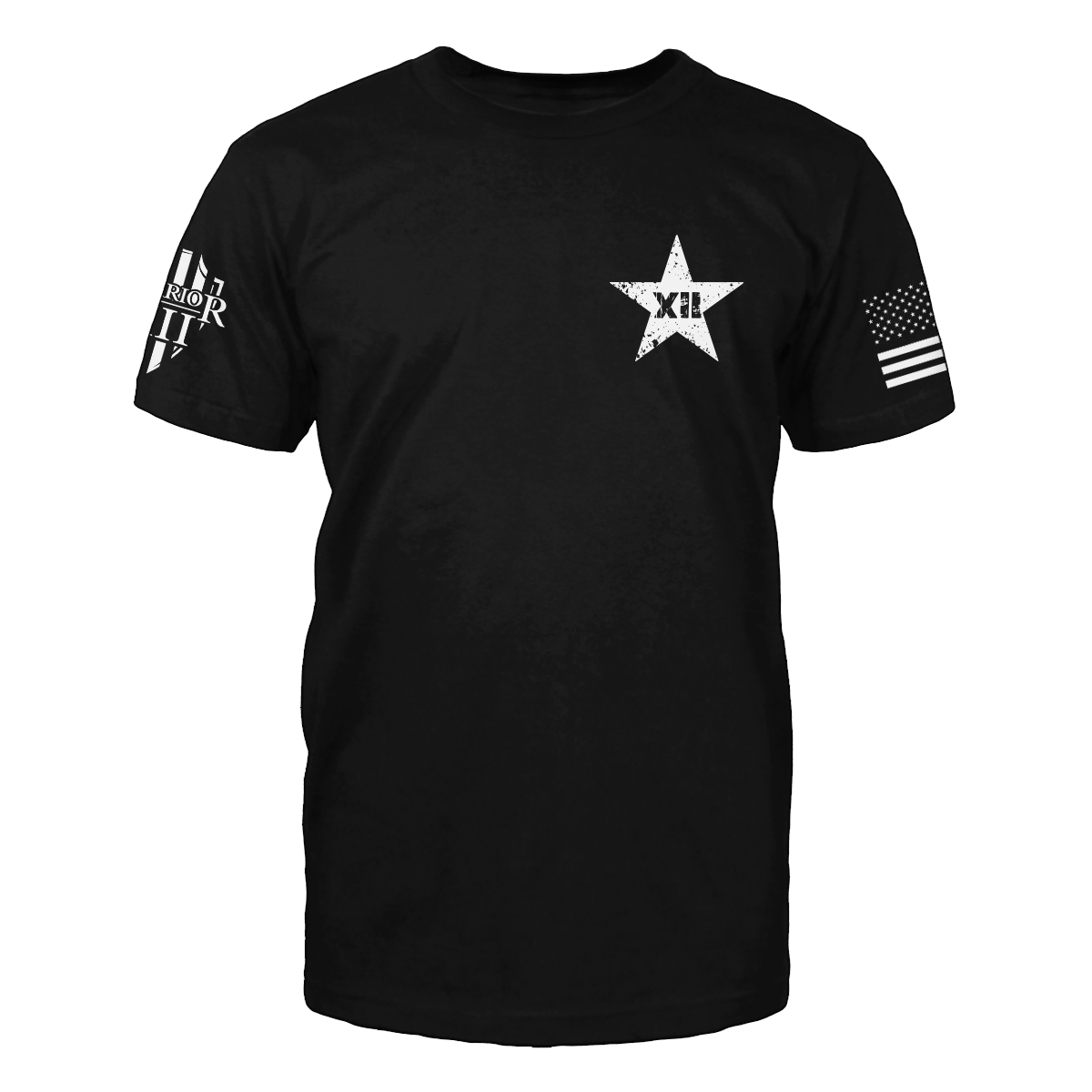 The front of "Texas Strong" featuring small chest print of Star on the upper left side.