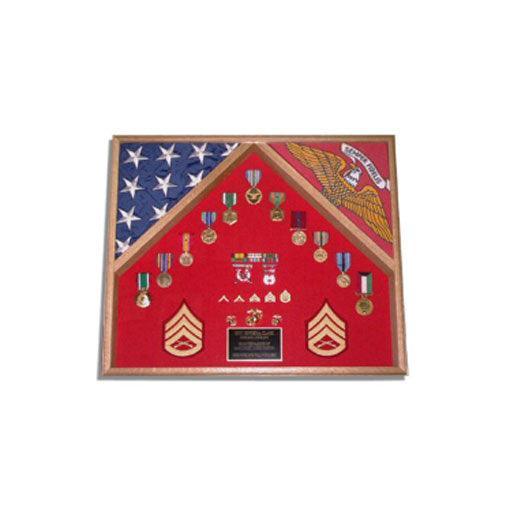 2 Flag Military Shadow Box, 2 Flag Frame