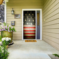 American Flag on Wood Grain