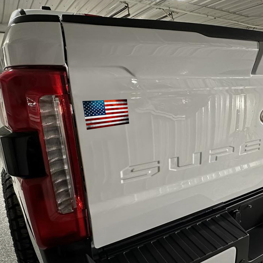 American Flag Magnet White truck