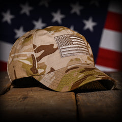Arid Multicam Full Fabric American Flag Range Hat