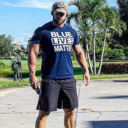 Customer proudly wearing his Blue Lives Matter t-shirt!