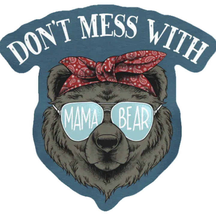 A decal featuring a bear wearing sunglasses headband