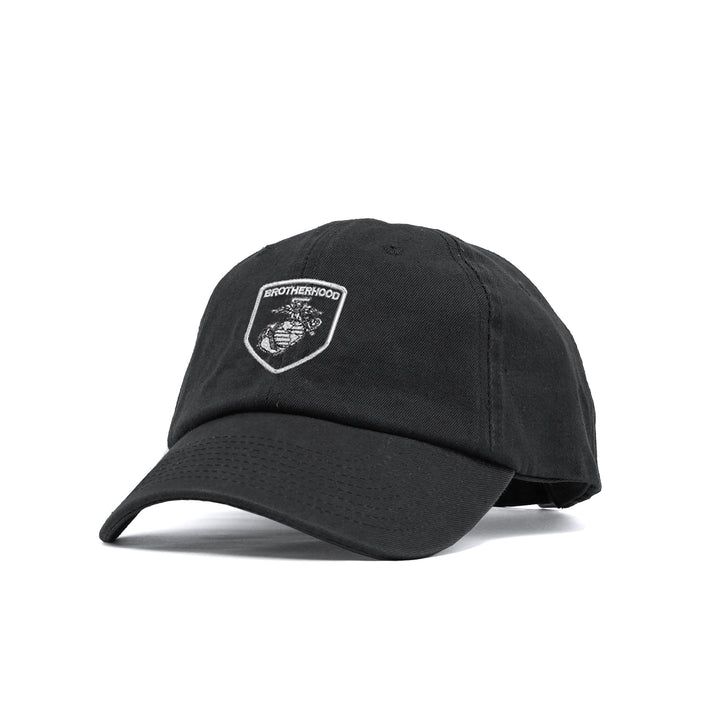 Brotherhood Shield EGA Unstructured USMC Hat - Black w/ Silver