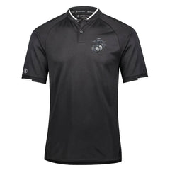 Combat Charged Aluminum EGA Embroidered Mock Collar Performance Polo