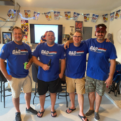 Look at this great group of Dads rocking out in their Dad- A Real American Hero t-shirts enjoying Father's Day.