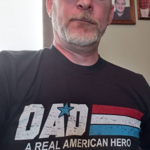 One of our customers enjoying his Dad- A Real American Hero t-shirt. 