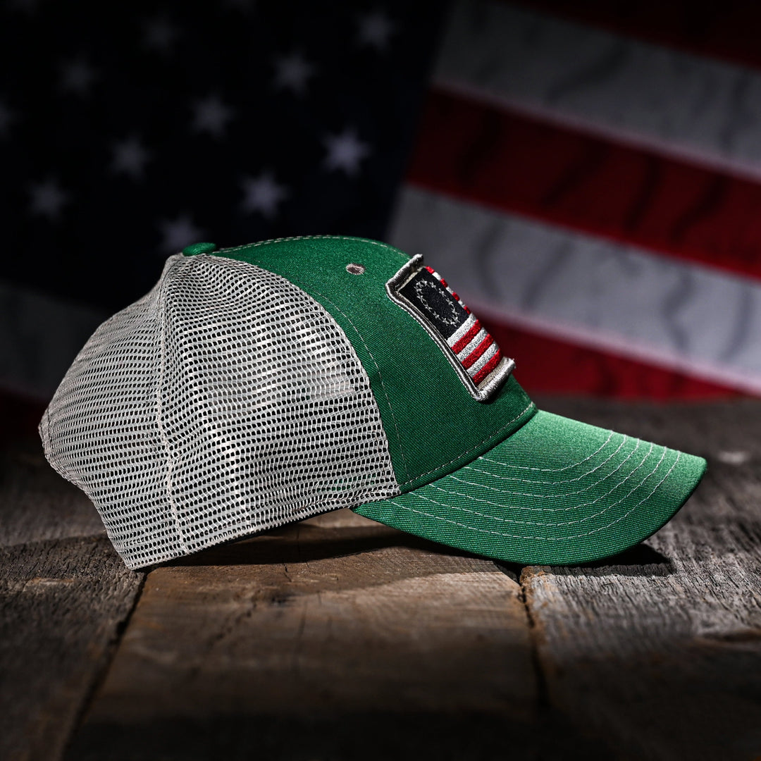 Betsy Ross Flag Patch Trucker Hat (Kelly Green)