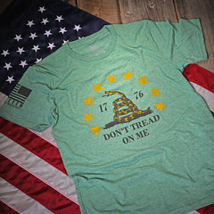 Men's Don't Tread On Me Patriotic T-Shirt (Heather Green)