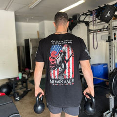 Working out like a true warrior while wearing our new Die On Your Feet T-shirt.