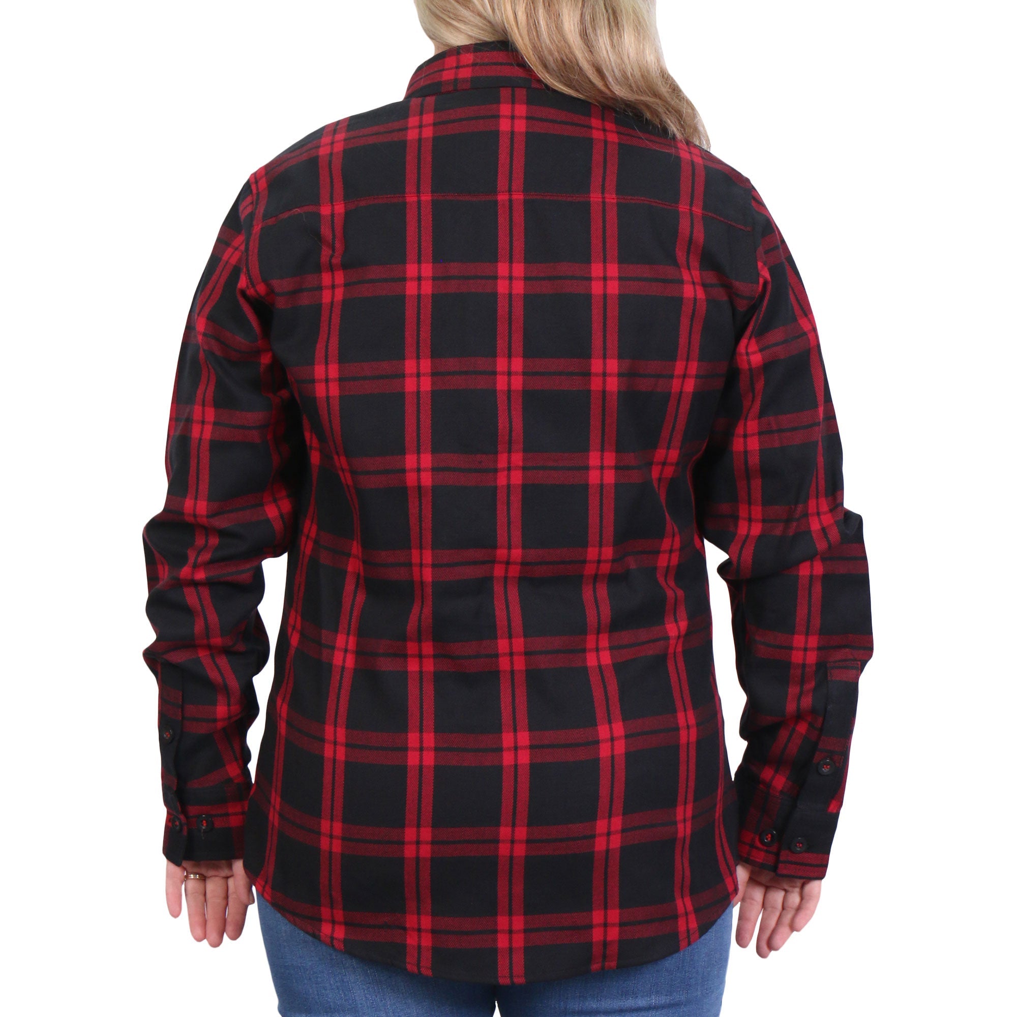 Hot Leathers FLL3009 Ladies 'Black and Red' Flannel Long Sleeve Shirt
