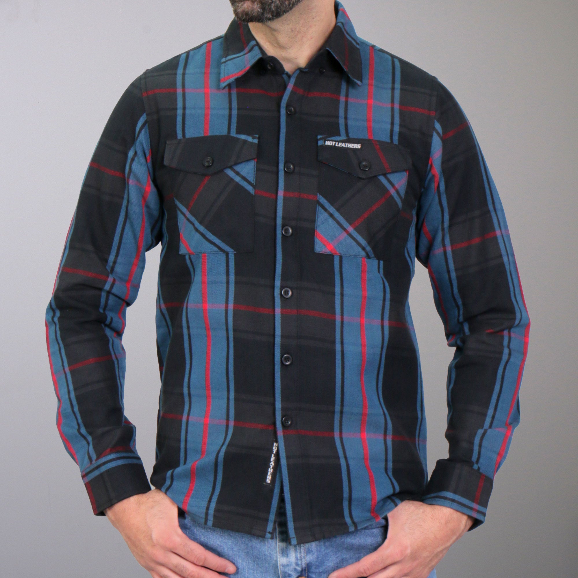Hot Leathers FLM2012 Men's 'Long Sleeve The King' Flannel Long Sleeve Shirt