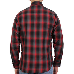 Hot Leathers FLM2017 Men's Red and Gray Long Sleeve Flannel Shirt
