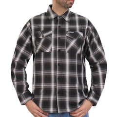 Hot Leathers FLM2023 Men's 'White and Black' Flannel Long Sleeve Shirt