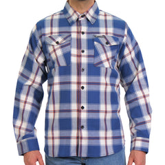 Hot Leathers FLM2025 Men's 'Blue, White and Red' Flannel Long Sleeve Shirt