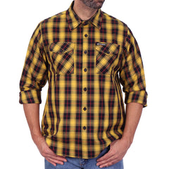 Hot Leather Yellow Red and Black Long Sleeve Flannel