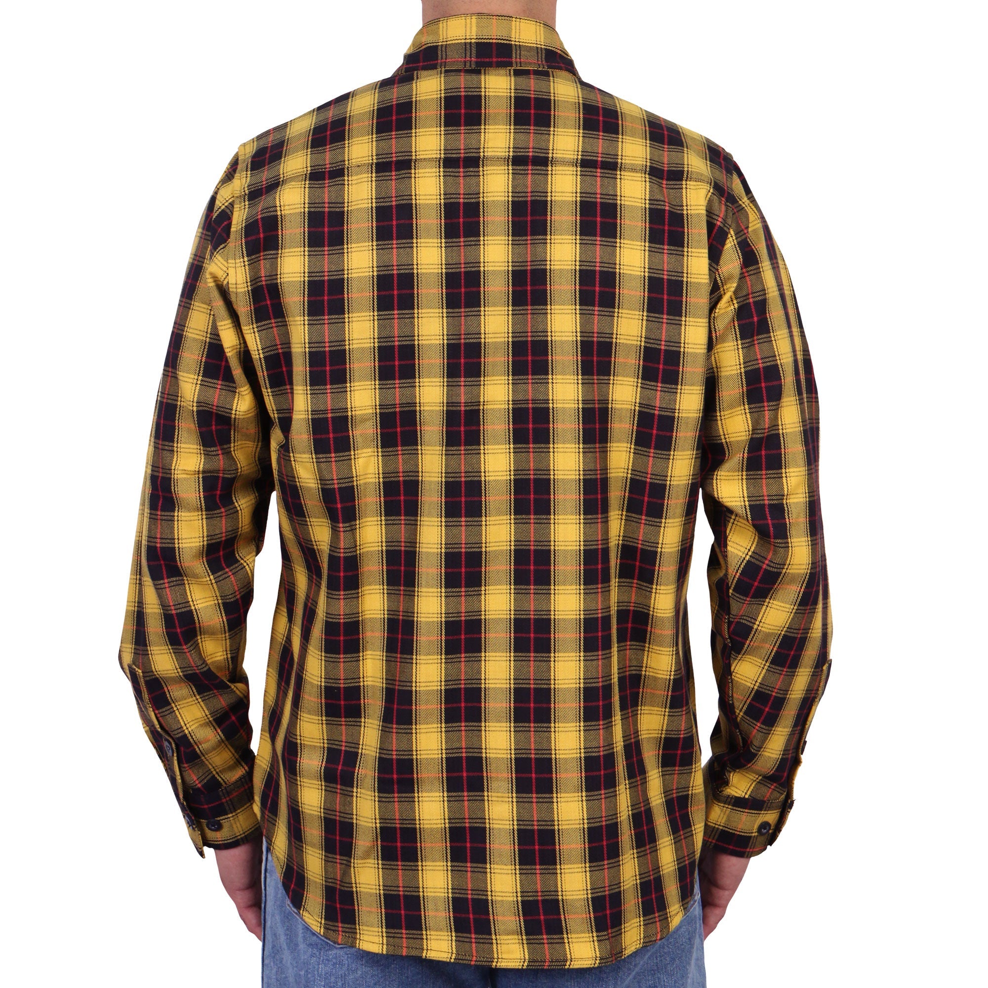 Hot Leather Yellow Red and Black Long Sleeve Flannel