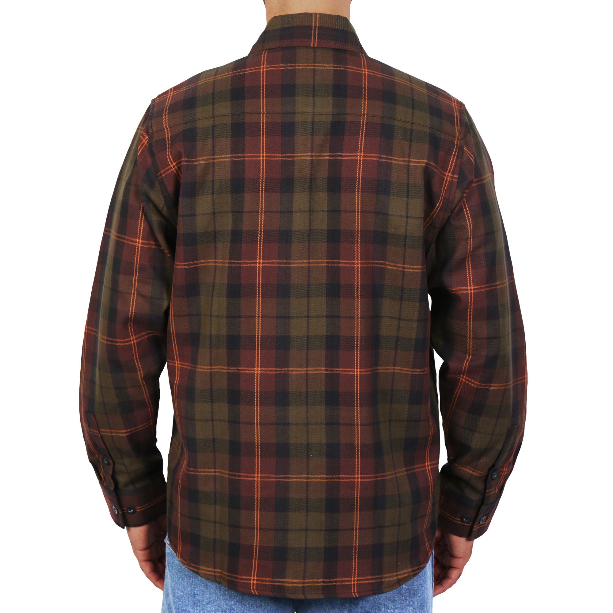 Hot Leathers Green Orange and Brown Flannel Shirt