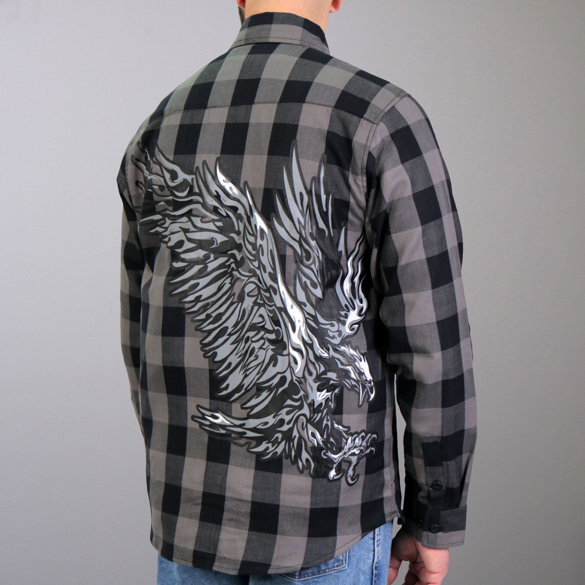 Hot Leathers FLM2102 Men's 'Tribal Eagle' Flannel Long Sleeve Shirt