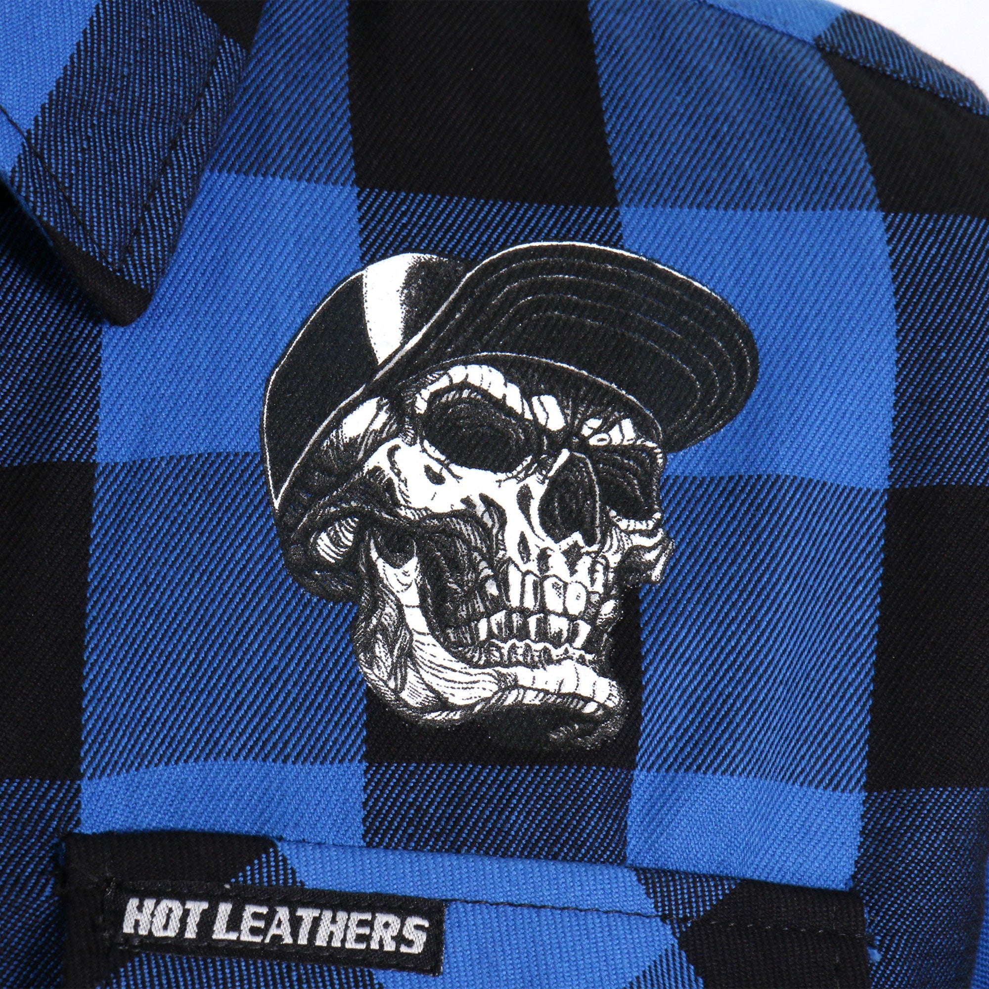 Hot Leathers FLM2107 Men's 'Snap Back Skull' Flannel Long Sleeve Shirt