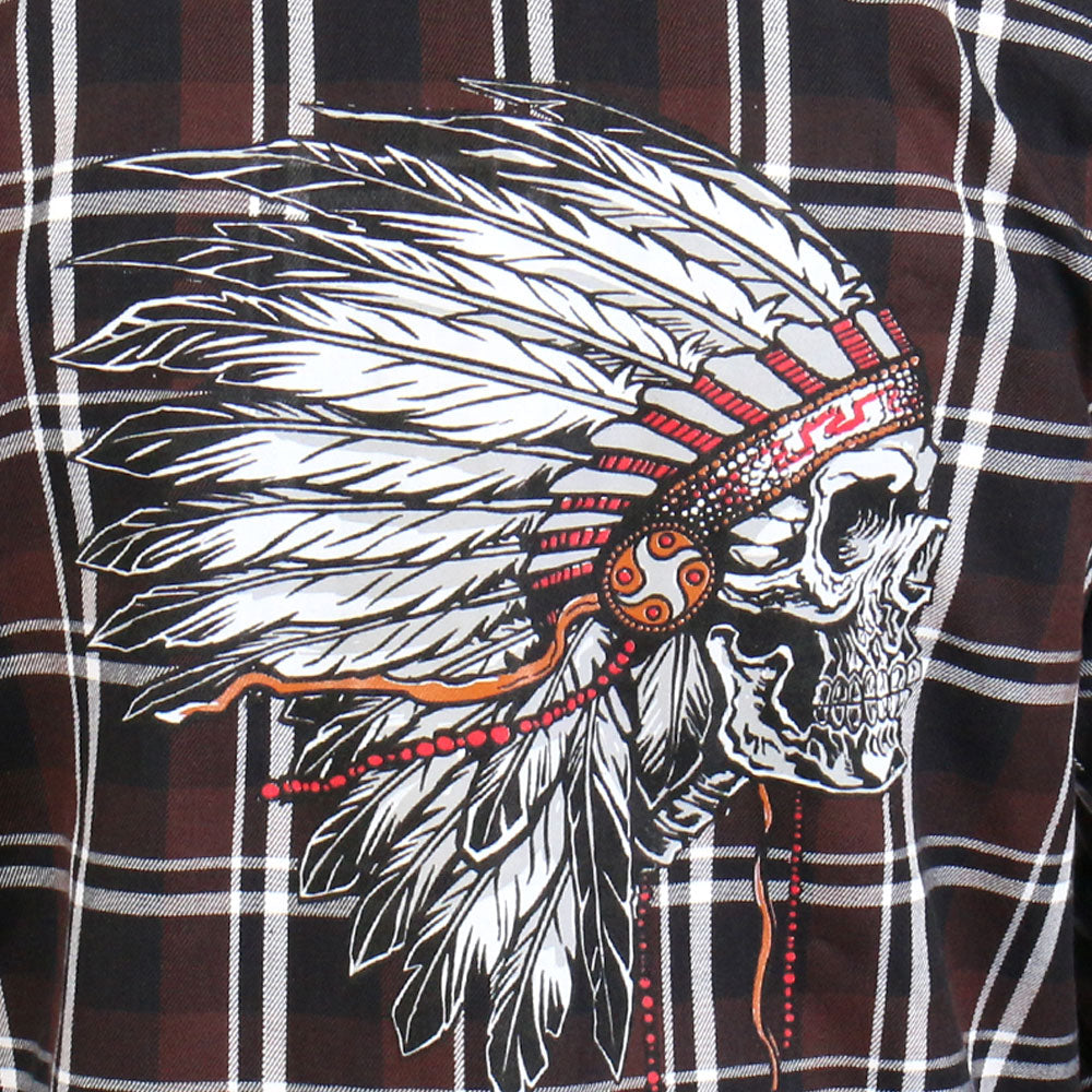 Hot Leathers FLM2109 Men's 'Headdress' Flannel Long Sleeve Shirt