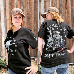 Verified warrior sporting her new Freedom Isn't Free T-shirt.