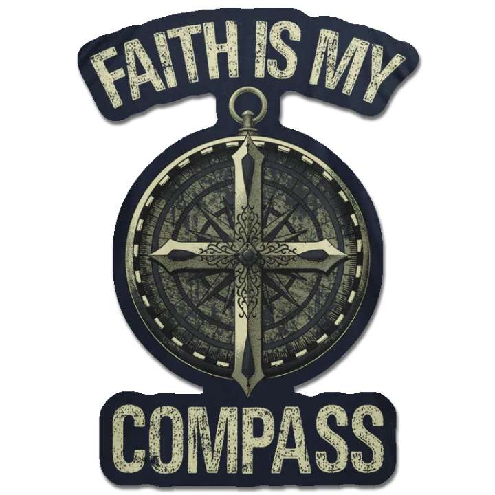 Compass with Cross in the middle and text, Faith is my Compass