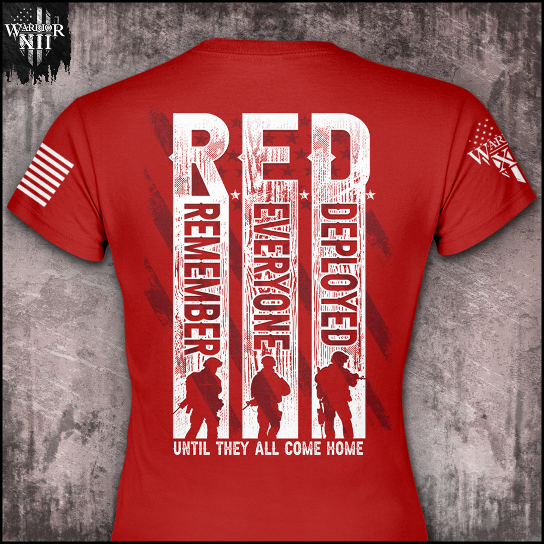 Warrior 12's "Remember Everyone Deployed" t-shirt is your go-to shirt for every RED Friday. Because while we are at work gearing up for the weekend, there are American soldiers, gear in hand, miles and oceans away from their loved ones.