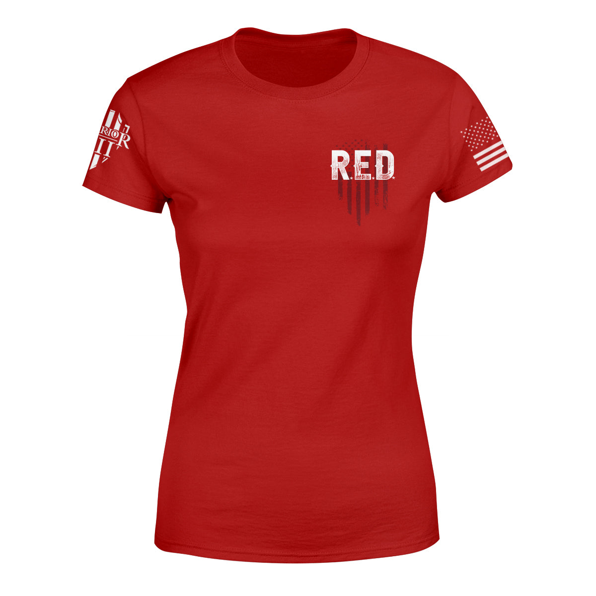 The front of "RED" featuring small chest print of RED on the upper left side