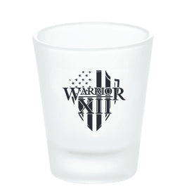 1.75oz shot glass with Warrior 12 logo