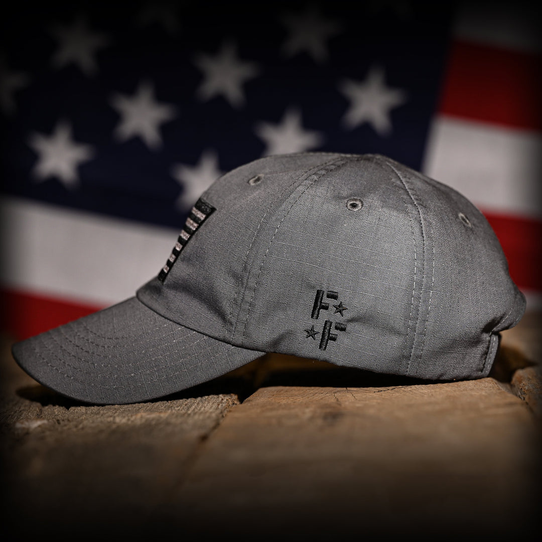 Wolf Grey Full Fabric American Flag Range Hat