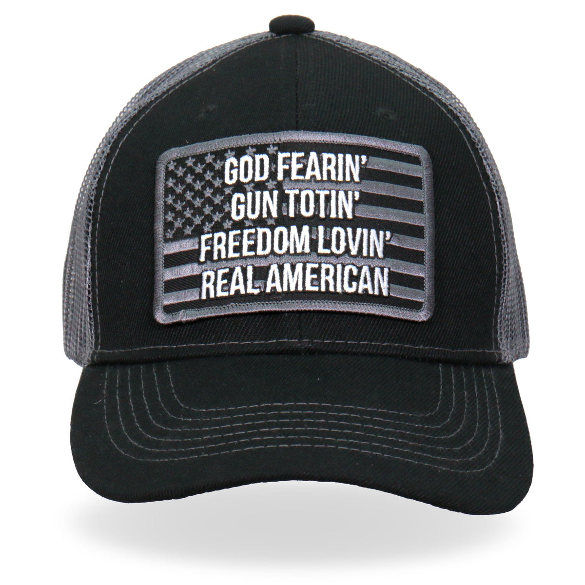 Hot Leathers GSH1032 God Fearing Gun Trucker Hat