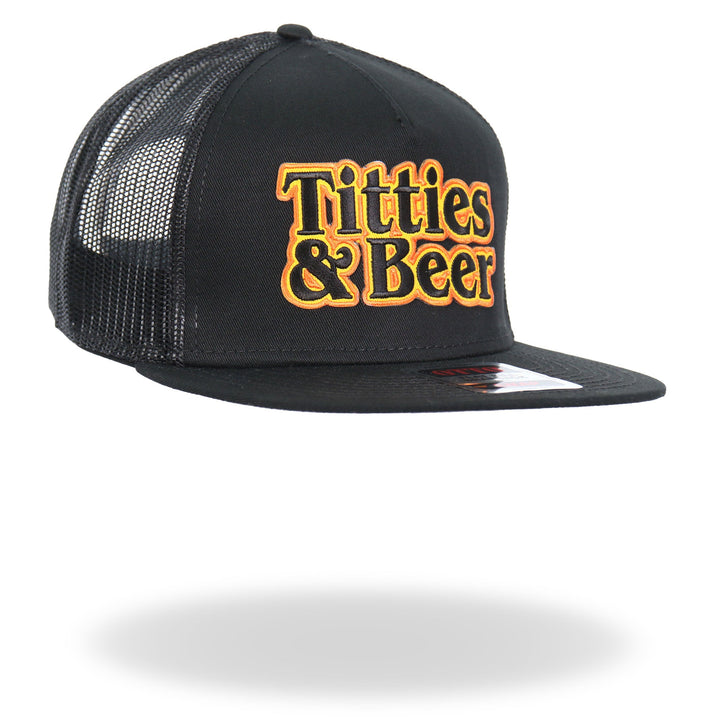 Hot Leathers Black Orange And Yellow Snapback Titties & Beer GSH2042