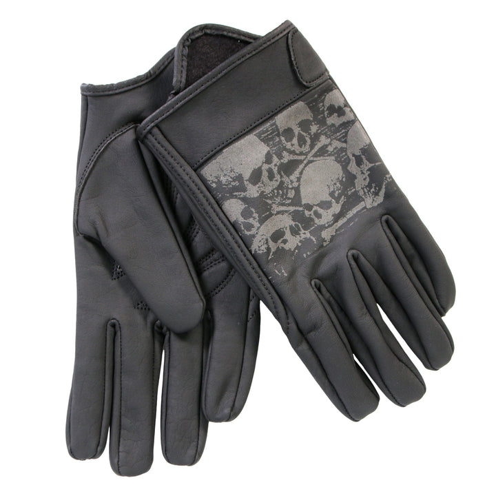 Hot Leathers Ancient Skull Leather Gloves