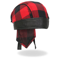 Hot Leathers Black/Red Buffalo Plaid Lightweight Headwrap HWH1108