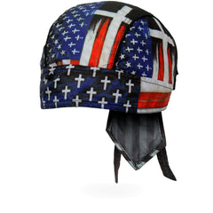 Hot Leathers Flag Cross Lightweight Headwrap HWH1120