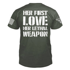 The back of "Her Love, Her Weapon" featuring the main design of, Her Love, Her Weapon.