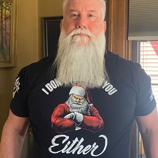 A true warrior sporting his new I Don't Believe In You Either T-shirt.