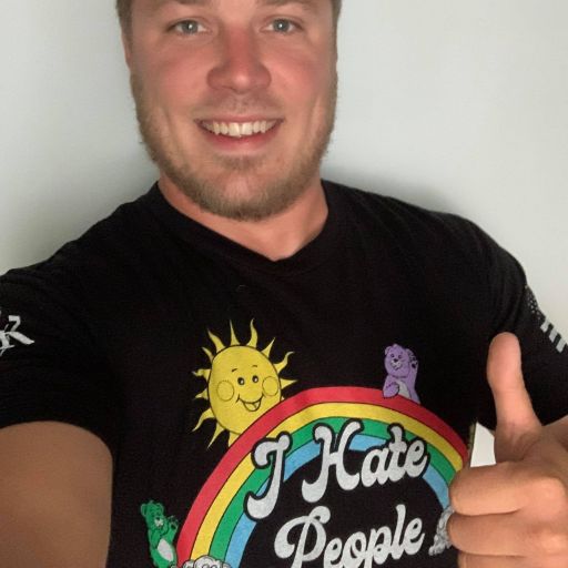 A certified warrior proudly wearing our quality I Hate People T-Shirt.