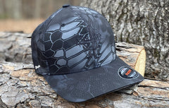 Kyptek Hat in Black, with a Warrior 12 logo embroidered in black on the center of hat.