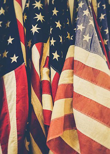 Hanging American Flags