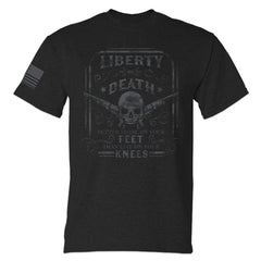Men's Liberty Or Death Patriotic T-Shirt (Black on Black)